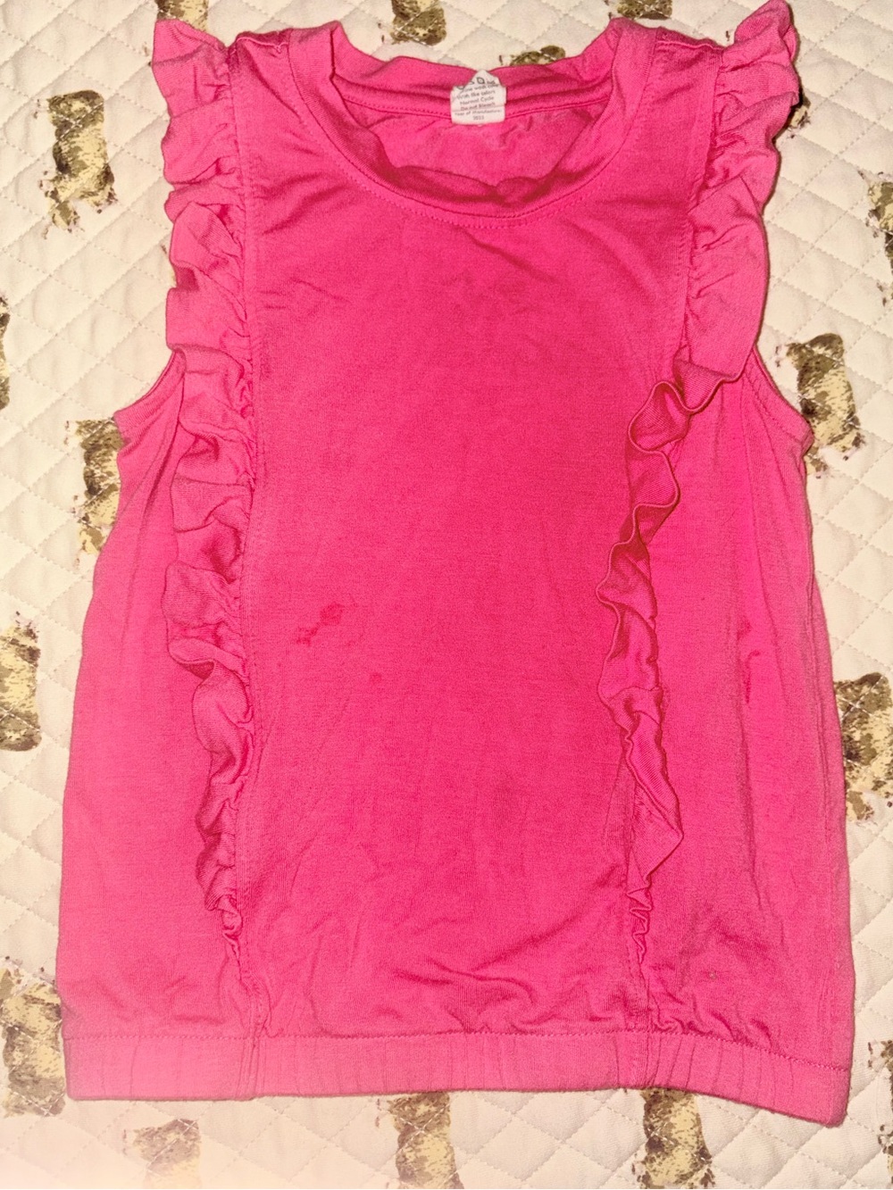 Kate Quinn Girls Pink Ruffle Sleeveless Top 🌵3T